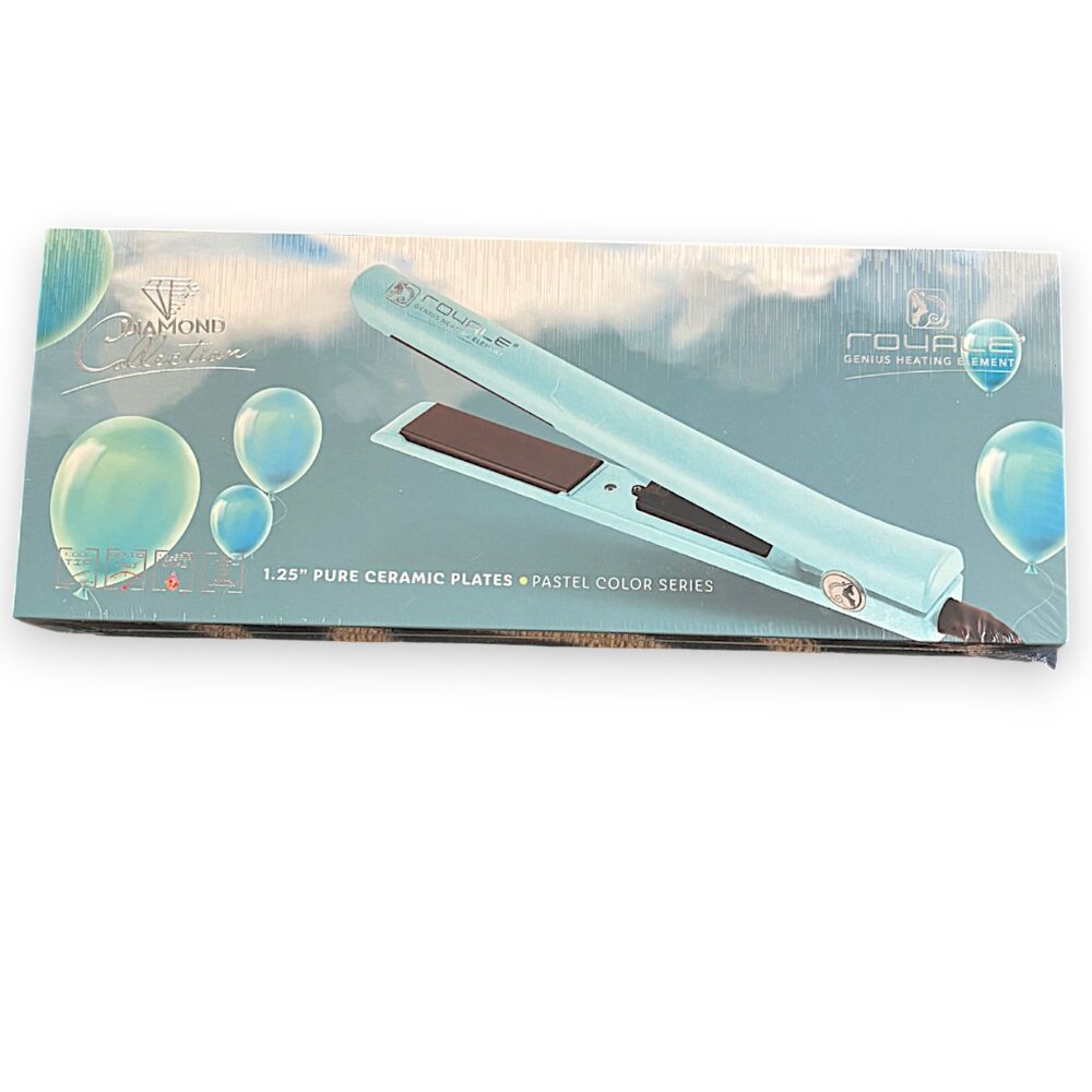 Royale Diamond Collection Genius Heating Element flat iron in pastel Tiffany NIB
